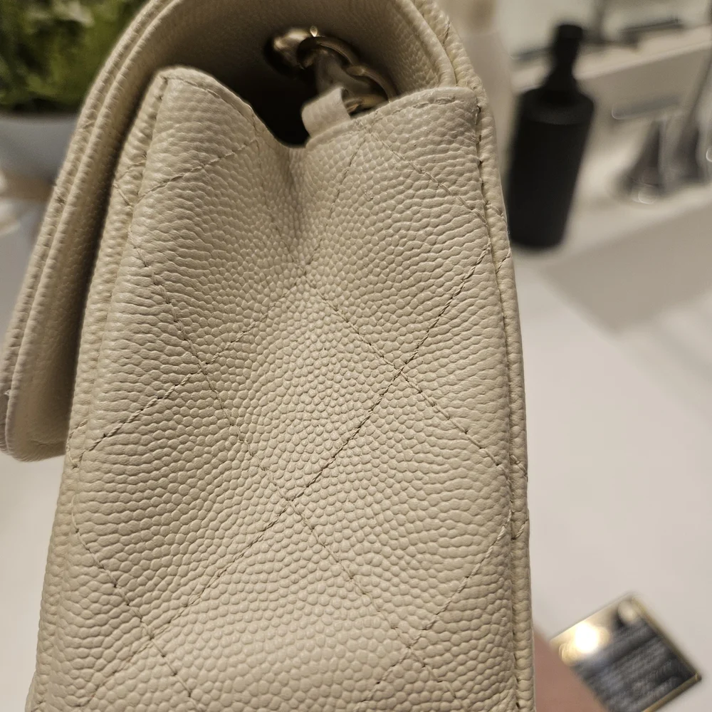Chanel Cream Caviar Mini Bag